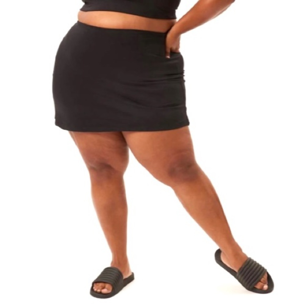 Girlfriend Collective Sport Skort Women’s Size XXXL Wide Waistband Pockets Black